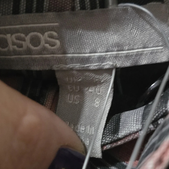 NWT ASOS Stevie Belted Peg Pants in Berry Stripe, High Waist, Rare & Unique. - Picture 13 of 13